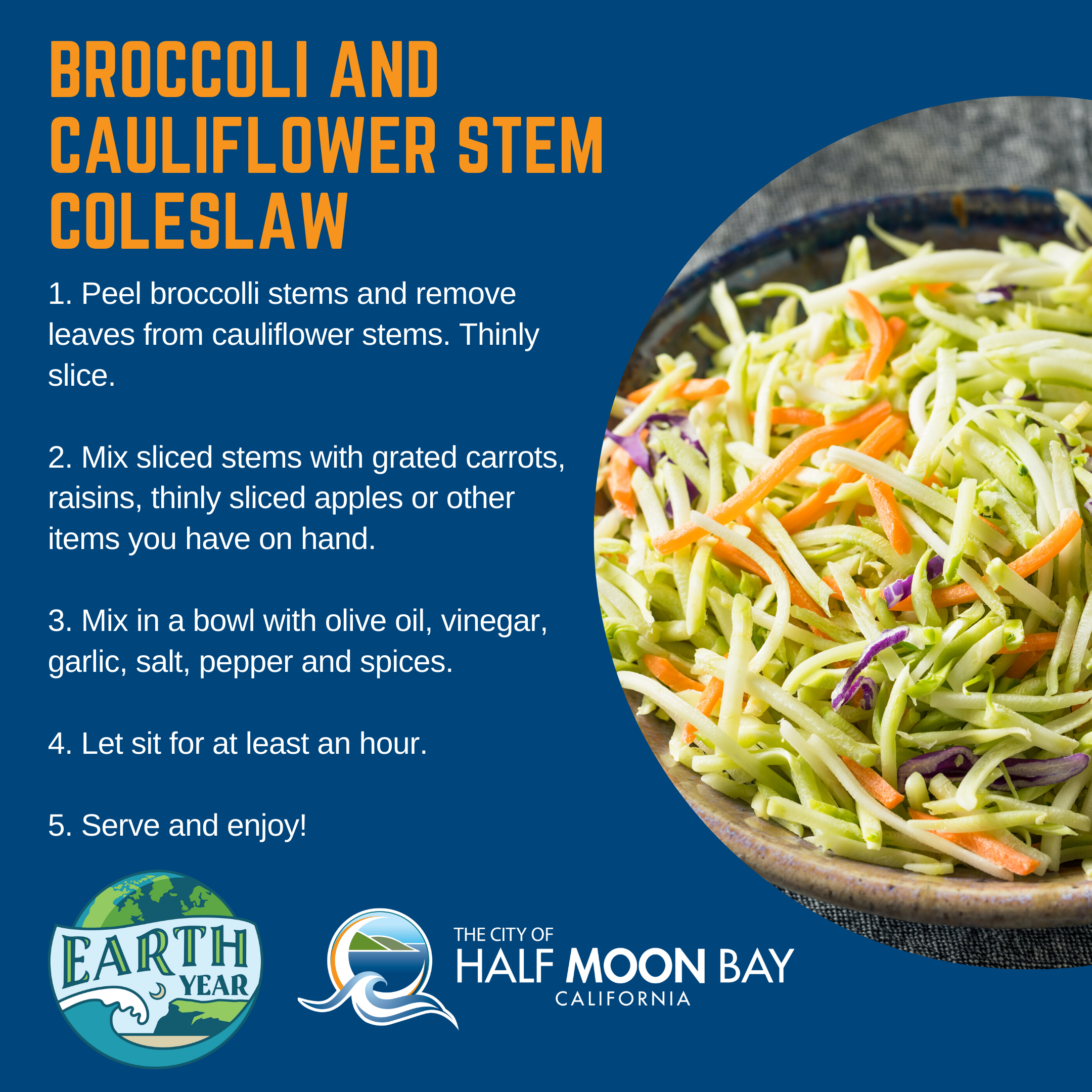 Zero Waste Broccoli Cauliflower Slaw