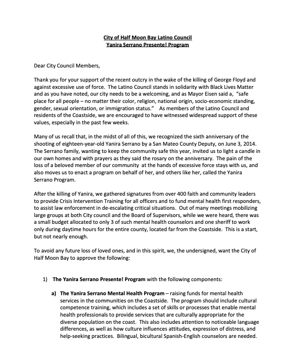 Yanira Serrano Presente! Program first page Opens in new window